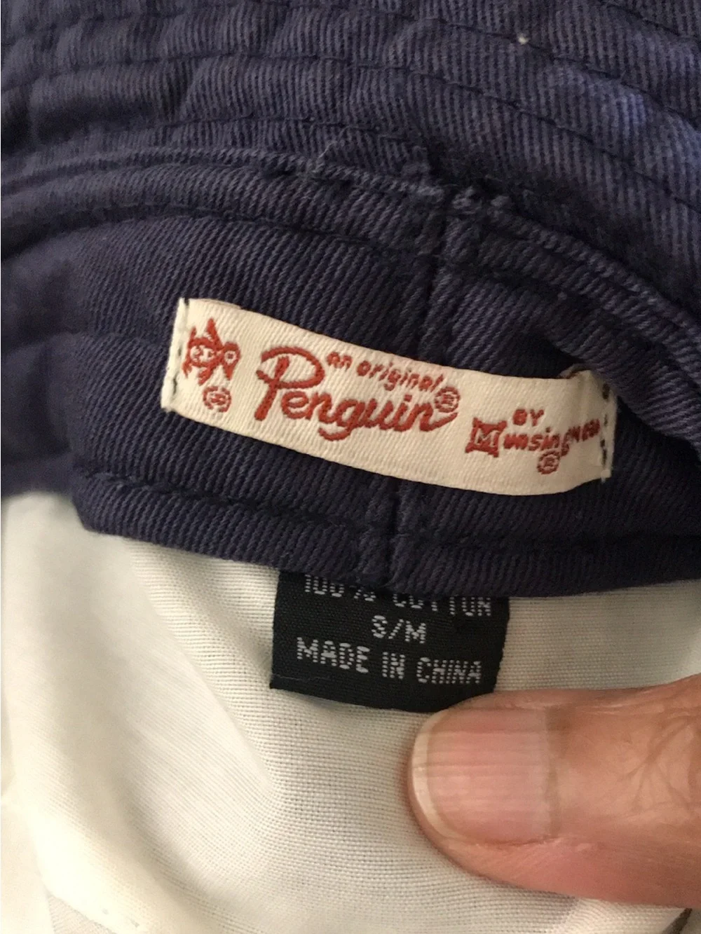 Original Penguin Kids blue Bucket Hat with Logo Patch